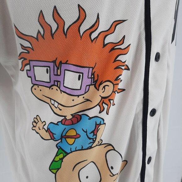 Nickelodeon Rugrats White Baseball Jersey Adult 2X Button Down - Picture 6 of 8